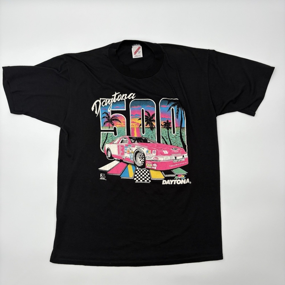 Vintage 1991 Daytona 500 Speed Weeks T-Shirt L Made in USA NASCAR Jerzees 90